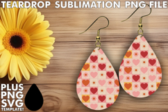RADIANT Teardrop Earrings Sublimation, Valentine's Pattern Product Image 1