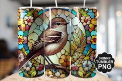 Eastern Phoebe Single Bird Stained Glass - Tumble Design Product Image 1