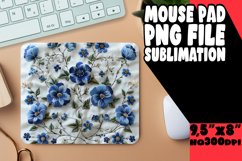 Embroidered Botanical Bounty: Sublimation Mouse Pad Design Product Image 1