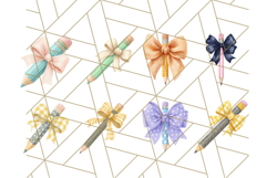 Chubby Pencil With Bows PNG Clipart, Cute School Supply Png Product Image 3