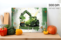 Pushin’ My Luck Funny Cutting Board PNG Sublimation Design Product Image 1