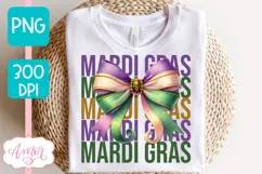 Mardi Gras PNG Sublimation design, Coquette Mardi gras shirt Product Image 2