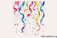 Birthday Watercolor Clipart PNG Product Image 1