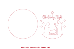 Christmas Round Sign Laser Cut SVG | Christmas Door Hanger Product Image 2