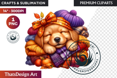 Cute Autumn thanksgiving Baby animal and Pumpkin PNG clipart Product Image 1