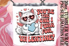 Cozy Sunsets 20oz tumbler wrap, Valentines Cat Product Image 1