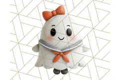 Cute Halloween Ghost Clipart Costume PNG, Halloween Png Product Image 3