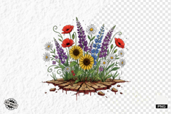 Whimsical Summer Wildflowers Clipart Product Image 1