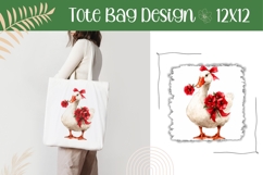 Love Goose Illustration, Red Roses Tote Bag Design Product Image 1