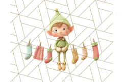Santa’s Pajama Day Clipart, Cute Christmas Bedtime PNG Product Image 3