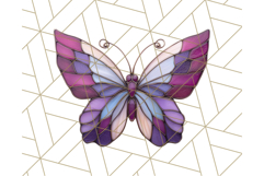 Stained Glass Butterfly PNG Colorful Clipart for Sublimation Product Image 3