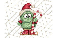Christmas Monster Clipart, Funny Holiday Creature PNG Art Product Image 3