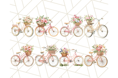 Bicycle with Flowers PNG, Watercolor Floral Bike Clipart Product Image 7