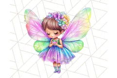 Pastel Fairy Clip Art PNG With Glitter, Rainbow Fairy Png Product Image 3