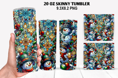 Snowman Skinny Tumbler 20oz Wrap Design, Christmas Tumbler Product Image 1