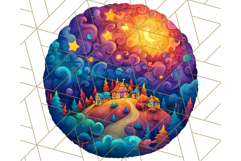 Whimsical Celestial Moon and Stars Clipart Constellation Png Product Image 3