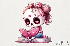 Valentines day skeletons Clipart PNG Product Image 1