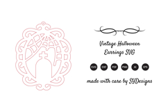 Vintage Halloween Earrings SVG - Laser Cut Spooky SVG Product Image 2