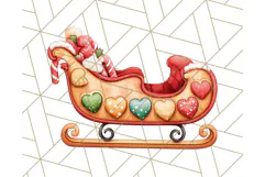 Santa Sleigh Ride Clipart PNG, Flying Reindeer Christmas Art Product Image 3