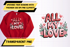Cute PNG Artwork for Custom T-Shirts , Valentines Product Image 1