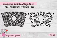 Butterfly svg wrap for tumbler 24 oz venti cold cup Product Image 2