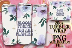 Cheerful escapes 20oz tumbler wrap, Flower Quote Product Image 1