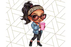 Sassy Mom Coffee PNG Clipart, Messy Bun Mom Life PNGs Product Image 3