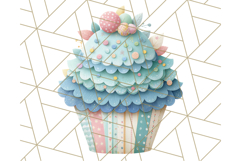 Paper Cupcake Clipart Layered Paper Scrapbook Collage Png Product Image 3