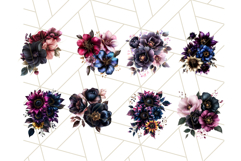 Gothic Roses with Gold Trim PNG, Elegant Dark Floral Art Product Image 5