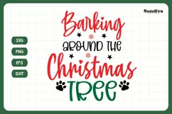 Christmas Dog Bandana Quotes SVG | Barking Around Product Image 3