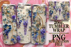 Summer Blossom Glitter Tumbler Wrap - 20oz Sublimation Product Image 1