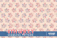 American 4th of July Patriotic Fireworks Seamless Pattern Product Image 1