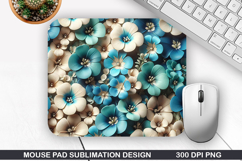 3D Flowers Mouse Pad Sublimation, Flowers Mouse Pad PNG Product Image 1