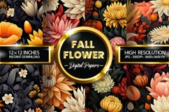 Fall Flower Digital Papers - 04 Variations Product Image 1