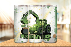 Pushin’ My Luck Funny Tumbler Wrap PNG Sublimation Design Product Image 1