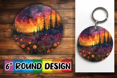 Charming Floral Sublimation Circle Design Product Image 1