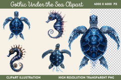 Gothic Under the Sea Clipart PNG Product Image 1