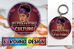 Blissful Keychain Round Style, Black Woman Product Image 1