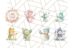 Pastel Snowman Clipart PNG, Cute Soft Winter Graphics Product Image 7
