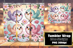 20oz Sublimation Tumbler Wrap , Birds Product Image 1