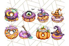 Halloween Donut Clipart PNG, Cute Spooky Doughnut Art Product Image 7