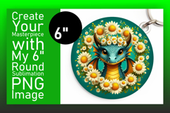 Chic Keychain Circle Design Template , Dragon Product Image 1