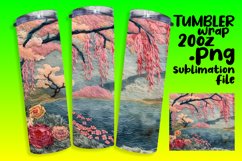 Artistic 3D Summer Tumbler Wrap Sublimation Design Product Image 1
