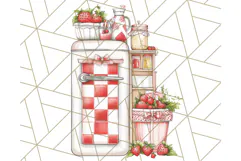 Cottagecore Strawberry Kitchen PNG Clipart, Retro Fruit Png Product Image 3