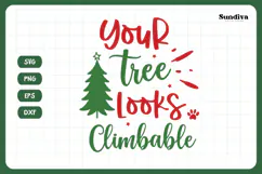 Christmas Cat Bandana Quotes SVG | Your Tree Looks Climbable Product Image 3