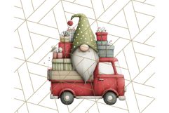 Vintage Truck Christmas Gnomes Clipart PNG, Cute Gnome Png Product Image 3