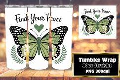 VIBRANT 20oz Tumbler Artwork , Butterfly Product Image 1