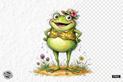 Summer Whimsical Frog PNG Clipart Product Image 1