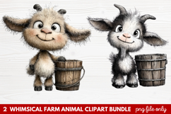 Whimsical Farm Animal Clipart | Cute Farm Animals PNG Set Product Image 1