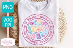 Blessed Nurse PNG for Sublimation, Cute Nurse shirt PNG Product Image 2